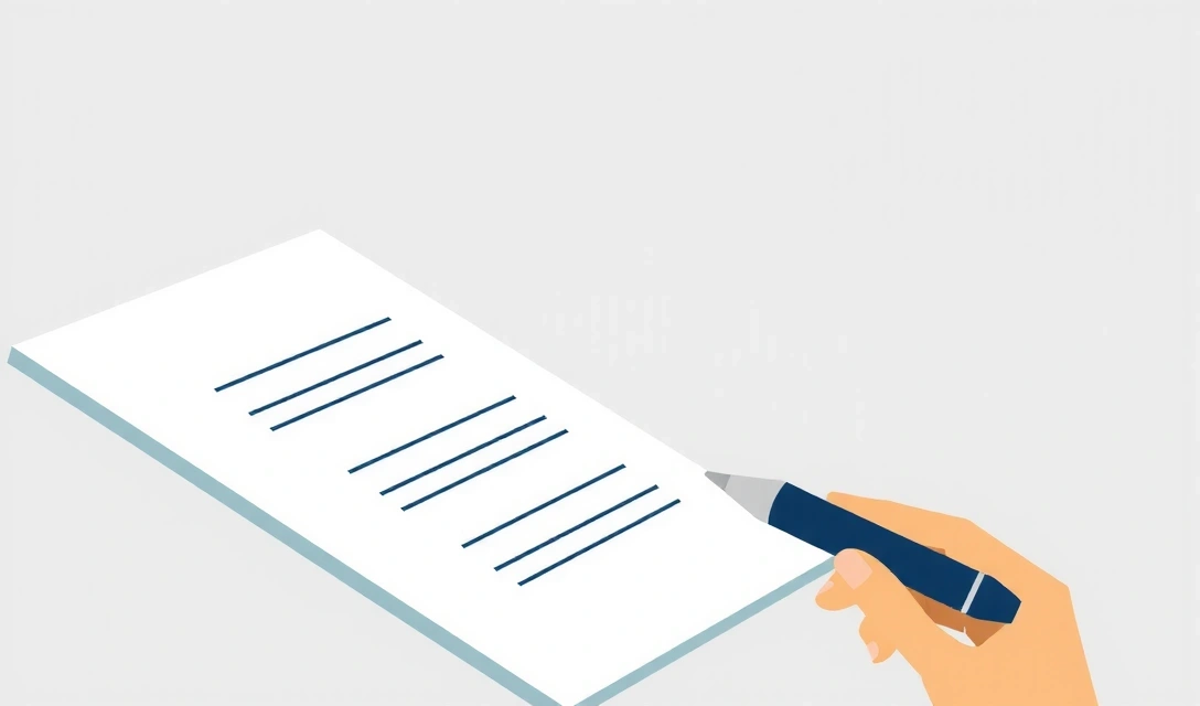 Ein Dokument mit einem Stift, der Änderungen vornimmt, symbolisiert Aktualisierungen